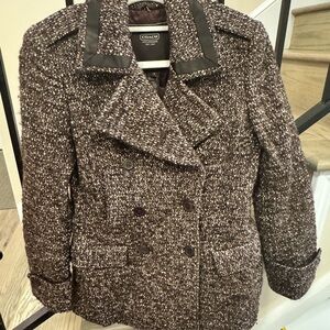 Coach Women's Textured Brown Coat/blazer